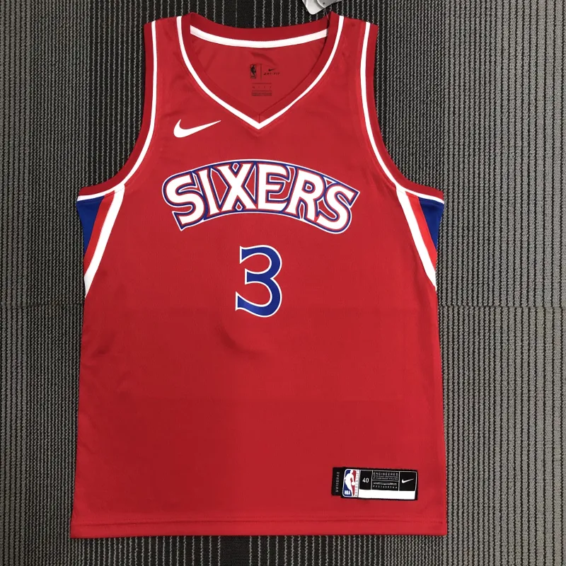 Philadelphia 76ers Red Allen Iverson #3 Men’s Jersey