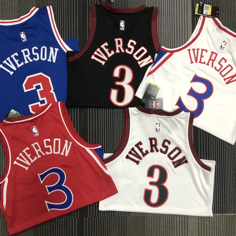 Philadelphia 76ers Retro Blue Allen Iverson #3 Men’s Jersey