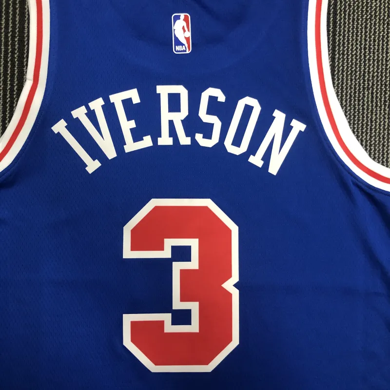 Philadelphia 76ers Retro Blue Allen Iverson #3 Men’s Jersey