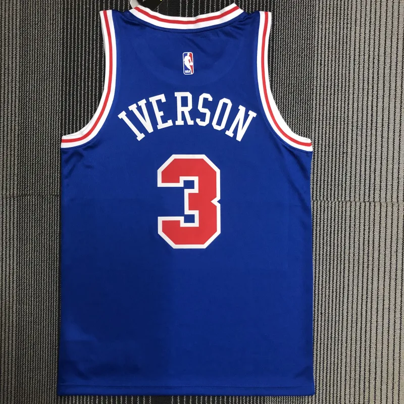 Philadelphia 76ers Retro Blue Allen Iverson #3 Men’s Jersey