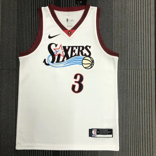 Philadelphia 76ers Retro White Allen Iverson #3 Men's Jersey