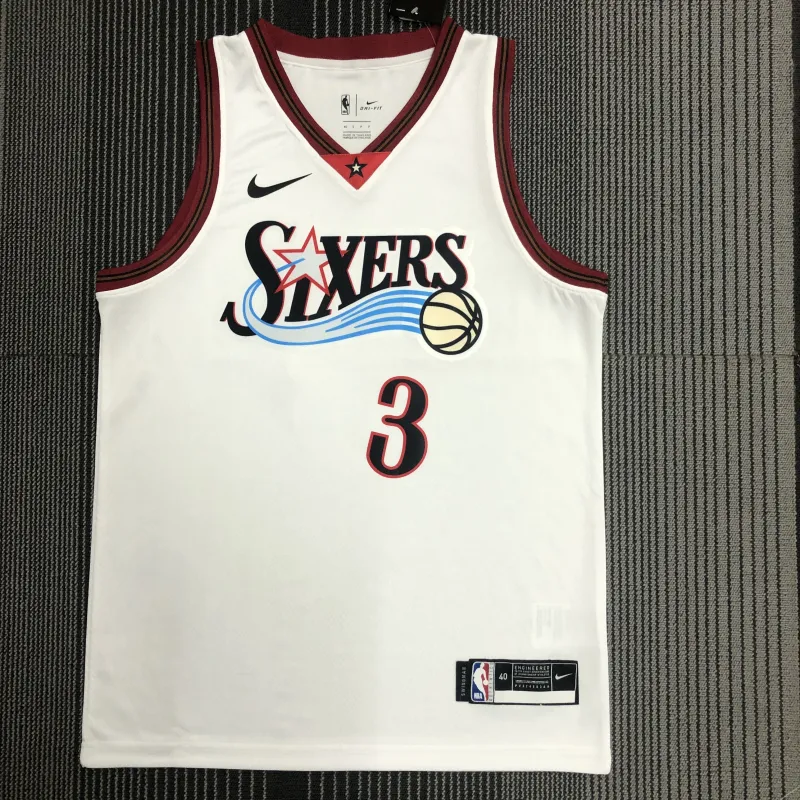 Philadelphia 76ers Retro White Allen Iverson #3 Men’s Jersey