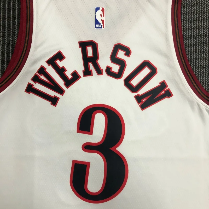 Philadelphia 76ers Retro White Allen Iverson #3 Men’s Jersey