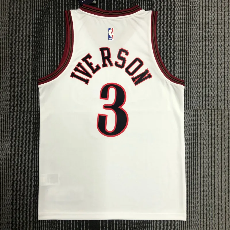 Philadelphia 76ers Retro White Allen Iverson #3 Men’s Jersey
