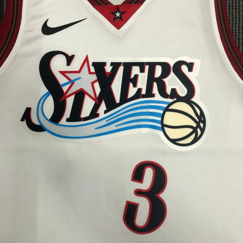 Philadelphia 76ers Retro White Allen Iverson #3 Men’s Jersey