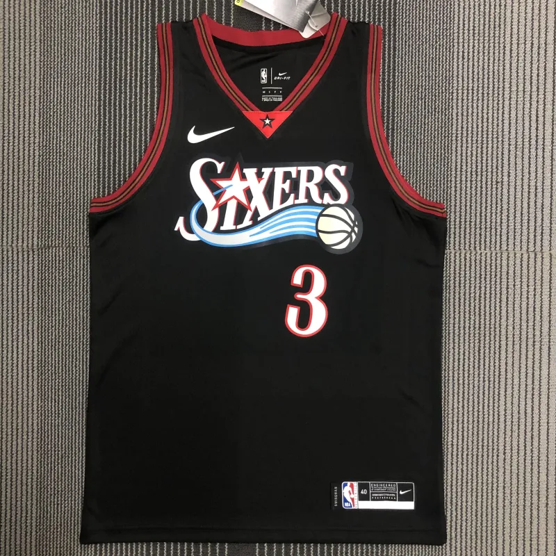 Philadelphia 76ers Retro Black Allen Iverson #3 Men’s Jersey