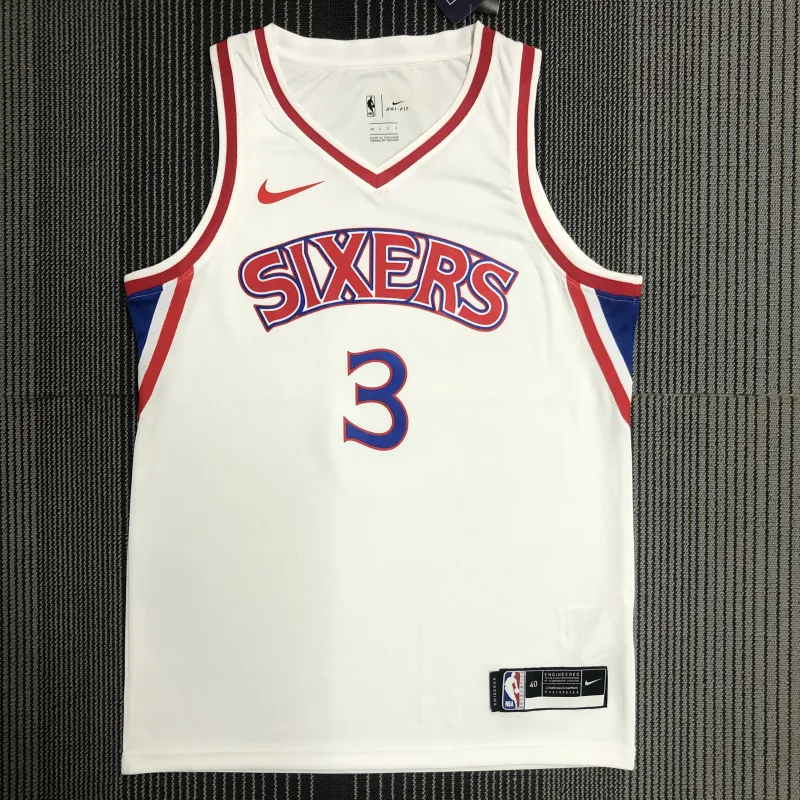 Philadelphia 76ers White Allen Iverson #3 Men’s Jersey