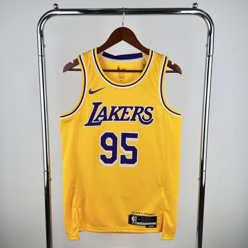 Camisola de homem amarela dos Los Angeles Lakers Kyle Anderson #95