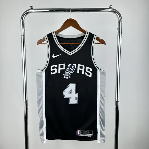 San Antonio Spurs Black Keldon Johnson #4 Jersey | NBA Swingman Jersey