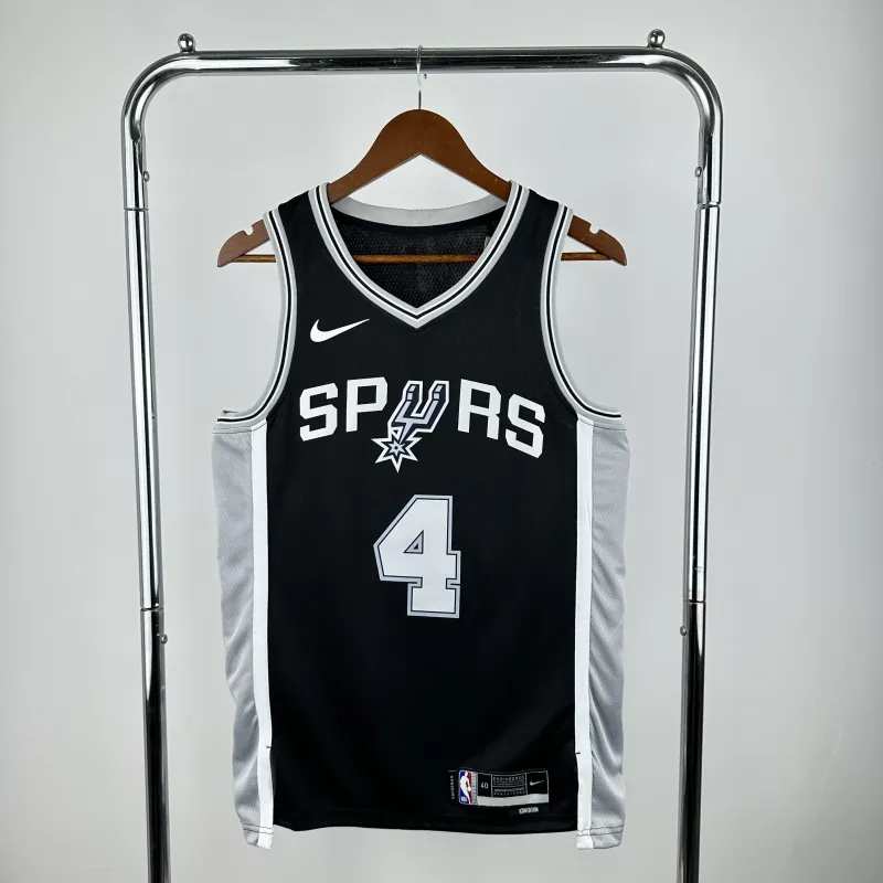 Maillot noir Keldon Johnson #4 des San Antonio Spurs | Maillot Swingman NBA