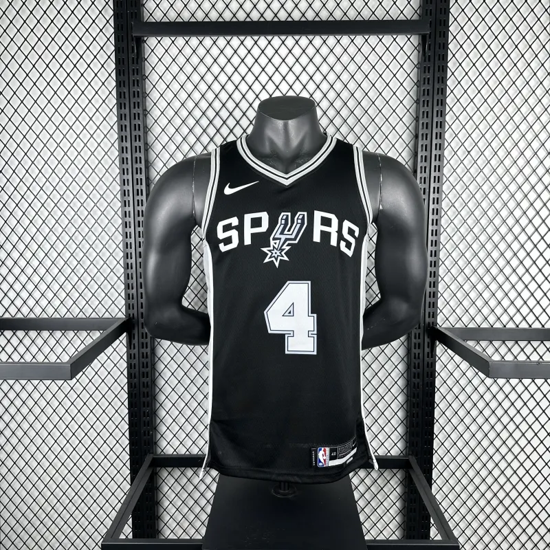 Maillot noir Keldon Johnson #4 des San Antonio Spurs | Maillot Swingman NBA