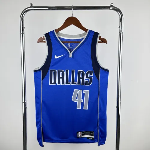 Camisa masculina Dallas Mavericks Away Azul Dirk Nowitzki #41