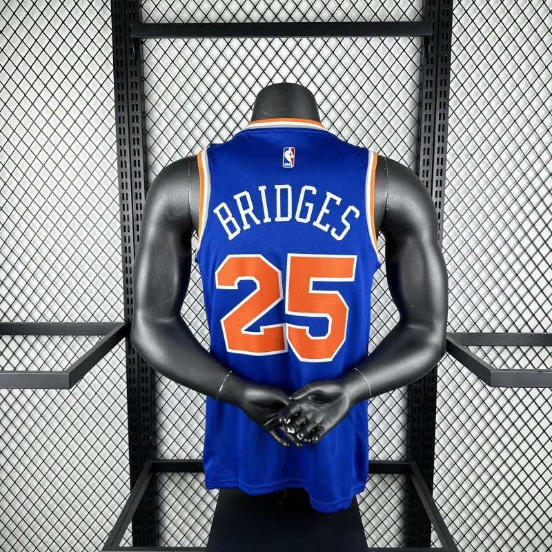 New York Knicks Blue Mikal Bridges #25 Jersey | NBA Swingman Jersey