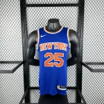 New York Knicks Blue Mikal Bridges #25 Jersey | NBA Swingman Jersey
