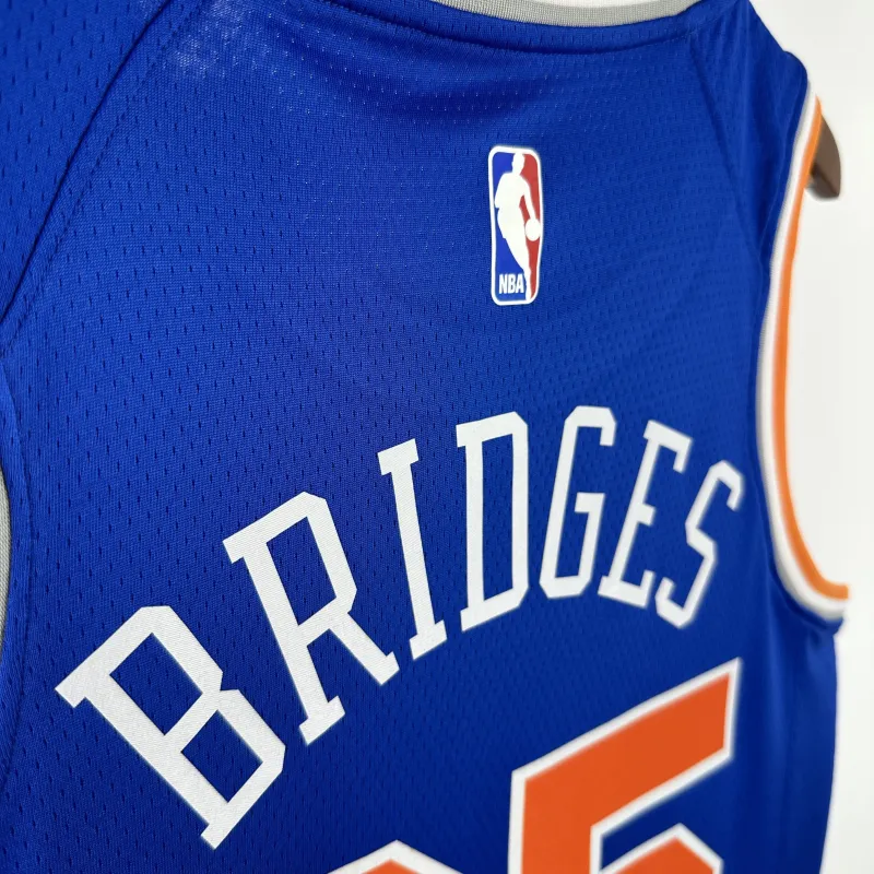 New York Knicks Blue Mikal Bridges #25 Jersey | NBA Swingman Jersey
