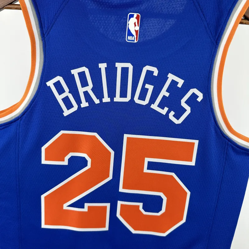 New York Knicks Blue Mikal Bridges #25 Jersey | NBA Swingman Jersey