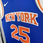 New York Knicks Blue Mikal Bridges #25 Jersey | NBA Swingman Jersey