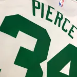 Camisola retro masculina dos Boston Celtics com o nome de Paul Pierce, modelo #34, branca
