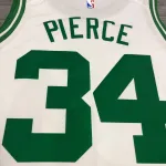 Camisola retro masculina dos Boston Celtics com o nome de Paul Pierce, modelo #34, branca