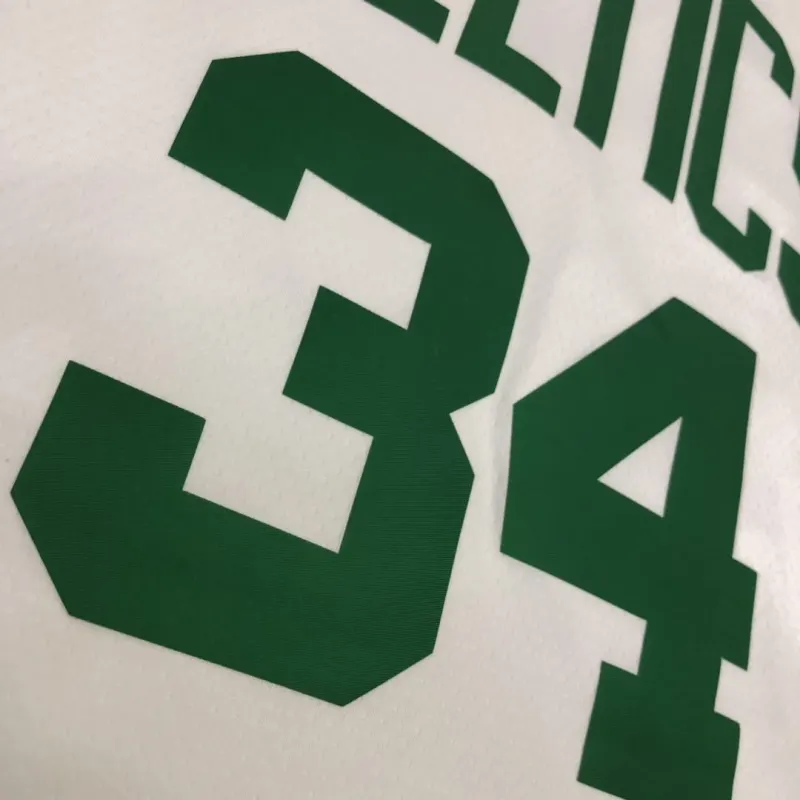 Camisola retro masculina dos Boston Celtics com o nome de Paul Pierce, modelo #34, branca