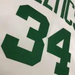 Camisola retro masculina dos Boston Celtics com o nome de Paul Pierce, modelo #34, branca