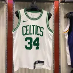Camisola retro masculina dos Boston Celtics com o nome de Paul Pierce, modelo #34, branca