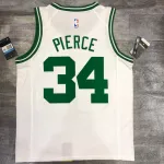 Camisola retro masculina dos Boston Celtics com o nome de Paul Pierce, modelo #34, branca