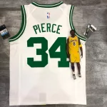 Camisola retro masculina dos Boston Celtics com o nome de Paul Pierce, modelo #34, branca