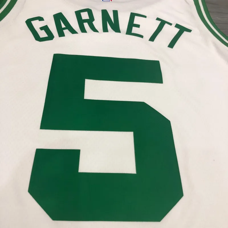 Boston Celtics Retro Kevin Garnett #5 White Men’s Jersey