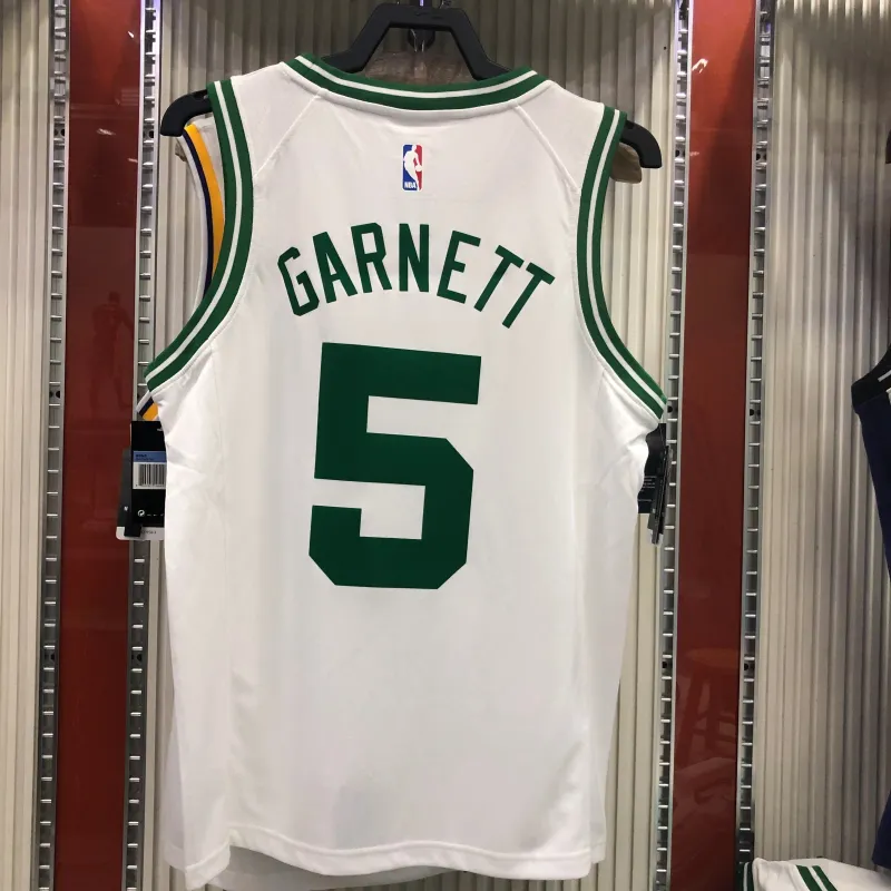 Boston Celtics Retro Kevin Garnett #5 White Men’s Jersey
