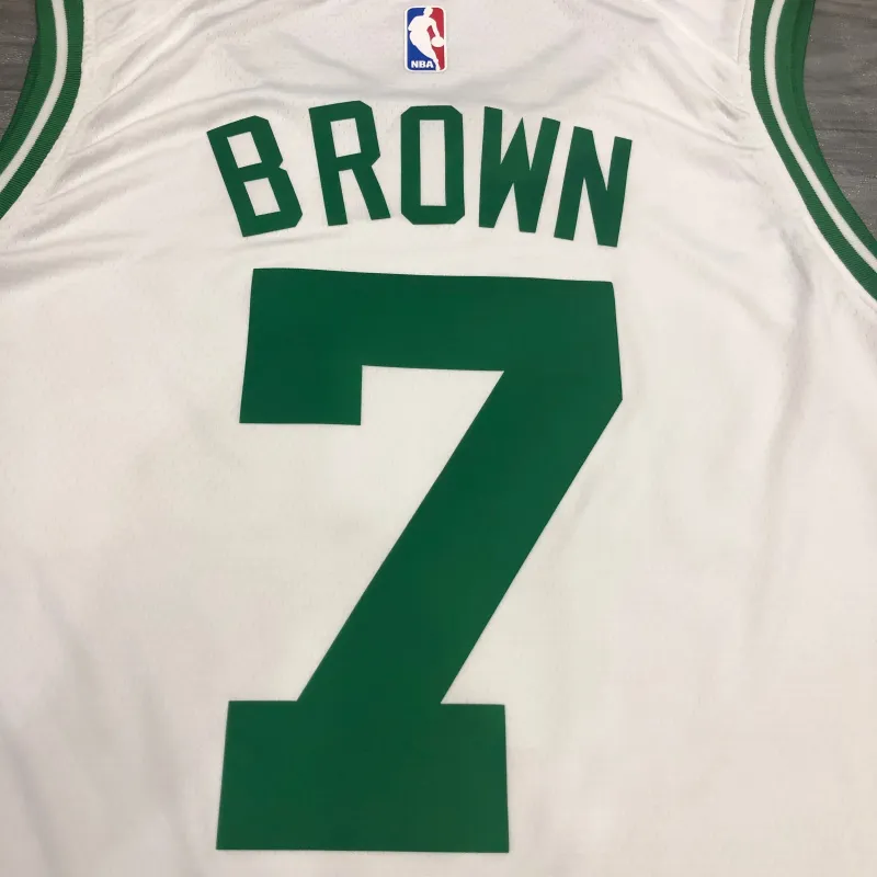 Boston Celtics Retro Jaylen Brown #7 White Men’s Jersey