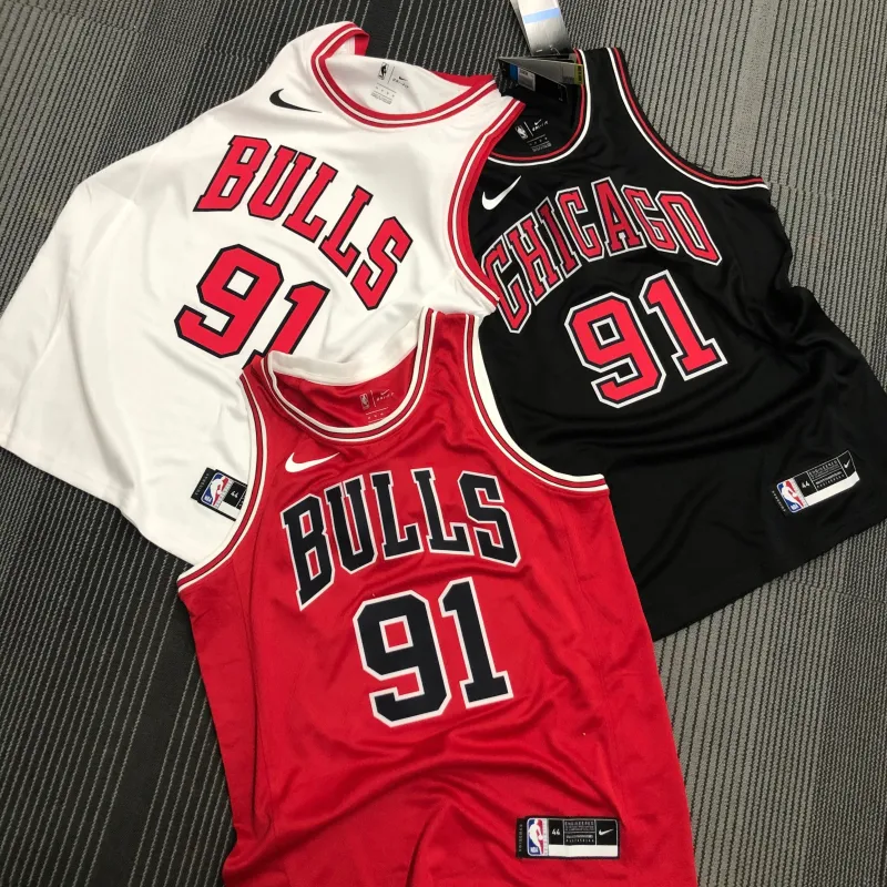 Maglia da uomo dei Chicago Bulls Dennis Rodman #91