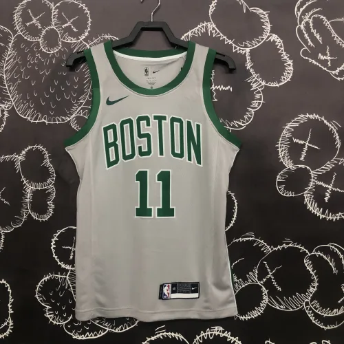 Camiseta Boston Celtics Kyrie Irving #11 Gris Hombre