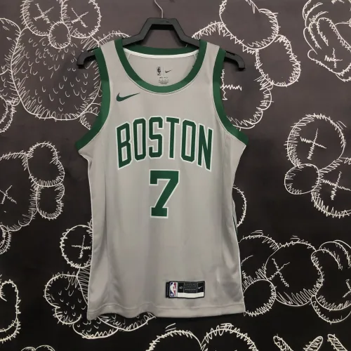 Camiseta Boston Celtics Jaylen Brown #7 Gris Hombre