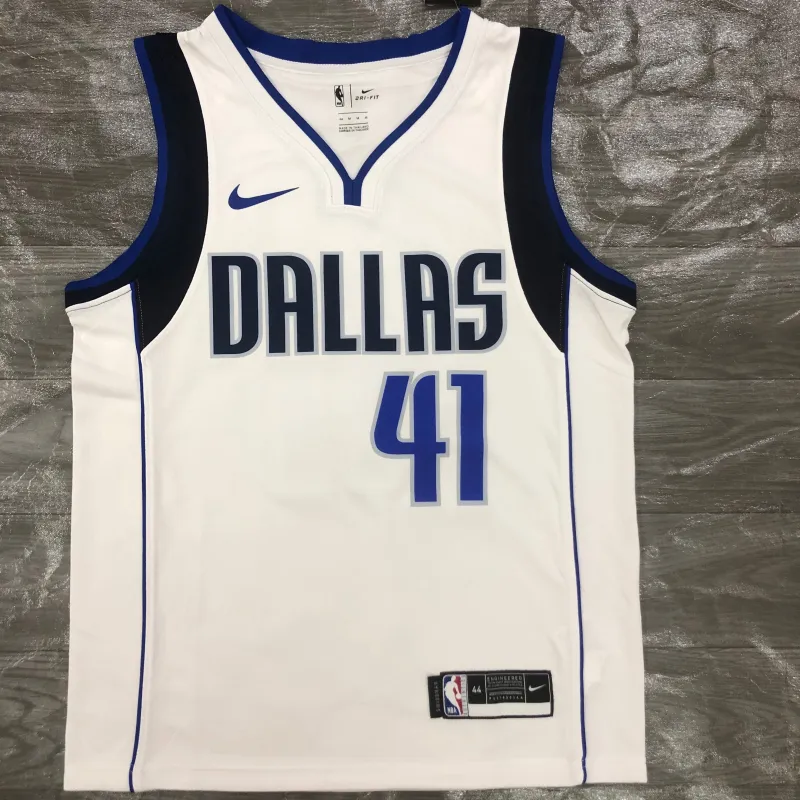 Dallas Mavericks Home White Dirk Nowitzki #41 Men’s Jersey