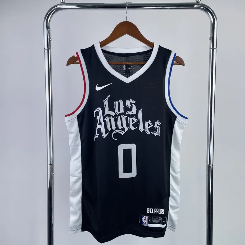 Maglia nera Russell Westbrook #0 Uomo dei Los Angeles Clippers.