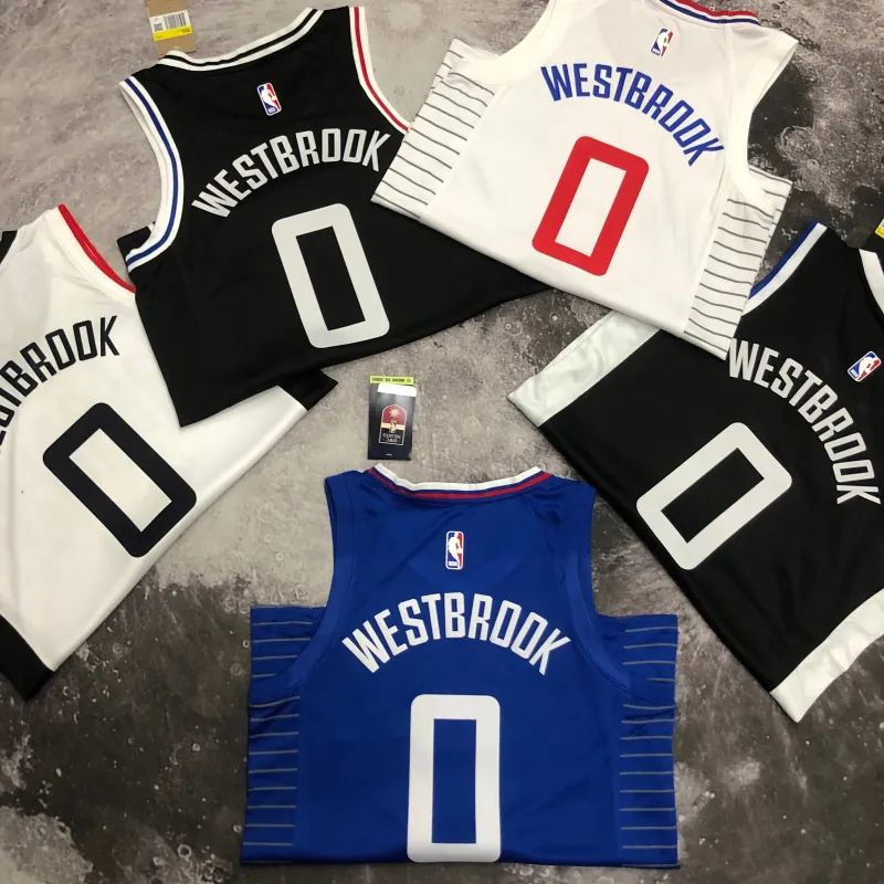 Camisa masculina LA Clippers Edição Limitada Branca Russell Westbrook #0