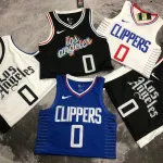 Camisa masculina LA Clippers Edição Limitada Branca Russell Westbrook #0