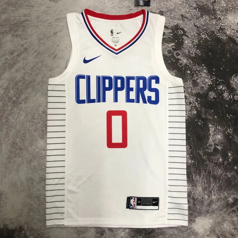 Camisa masculina LA Clippers Edição Limitada Branca Russell Westbrook #0
