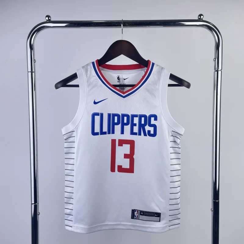 Maillot blanc pour enfants Paul George (#13) des LA Clippers