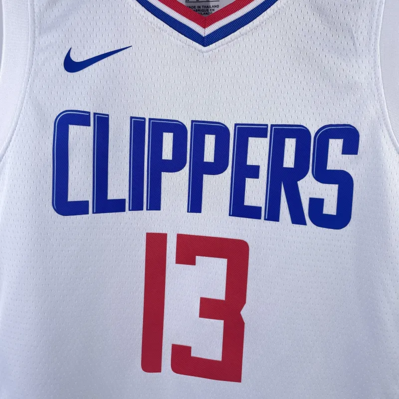 Maillot blanc pour enfants Paul George (#13) des LA Clippers