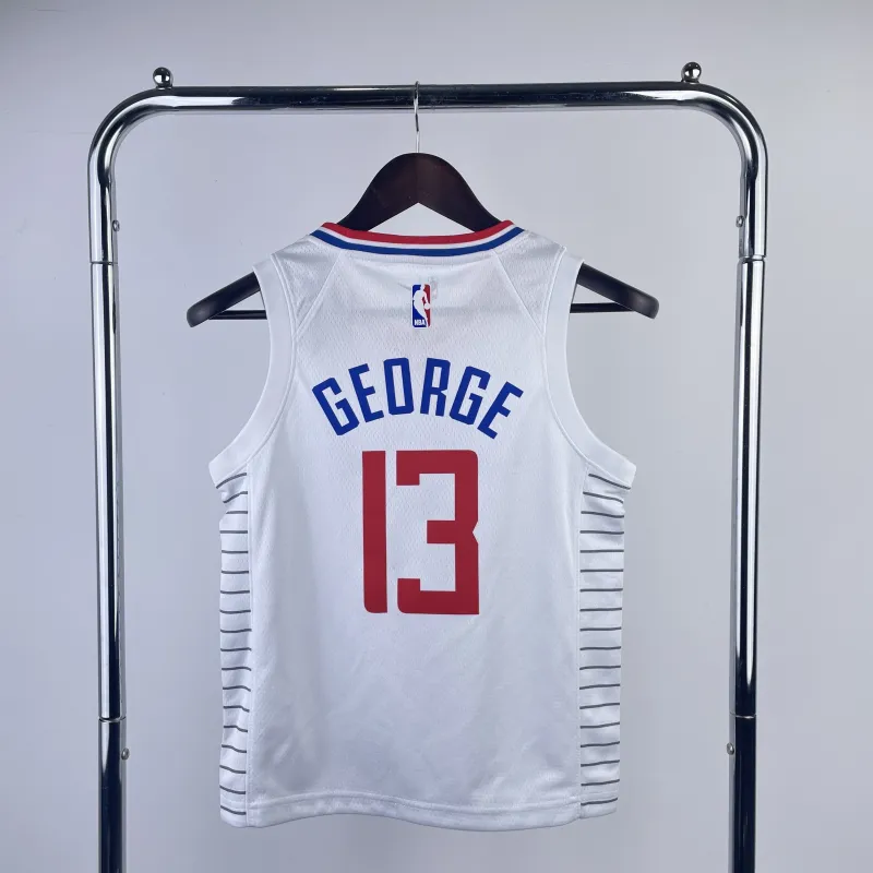 Maillot blanc pour enfants Paul George (#13) des LA Clippers