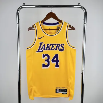 Los Angeles Lakers Shaquille O'Neal #34 Yellow Men's Jersey