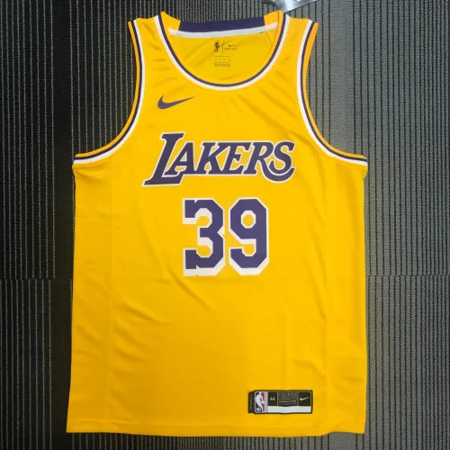 Camisola amarela dos Los Angeles Lakers Dwight Howard #39 para homem