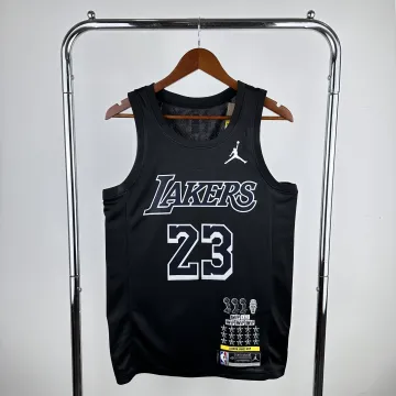 Los Angeles Lakers Earned Edition LeBron James #23 Black Men's Jersey