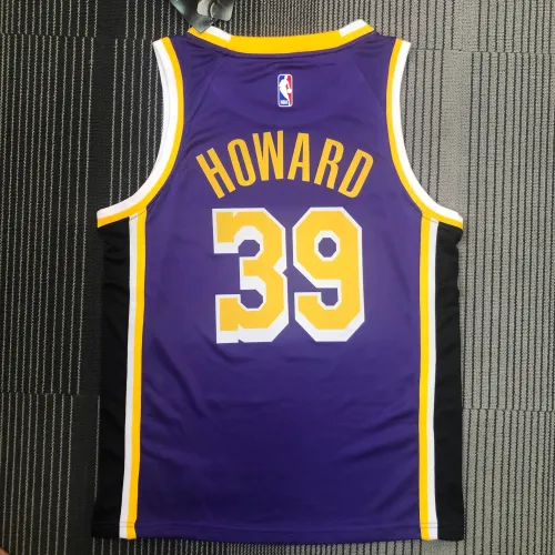 Los Angeles Lakers Jordan Edition Dwight Howard #39 Camisola roxa para homem