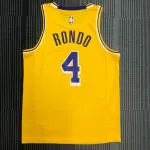 Los Angeles Lakers Rajon Rondo #4 Yellow Men’s Jersey