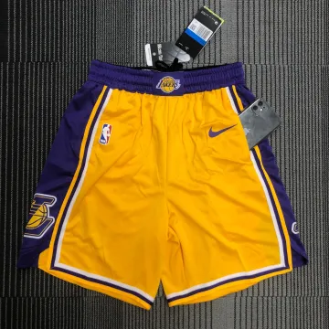 Calções amarelos dos Los Angeles Lakers para homem