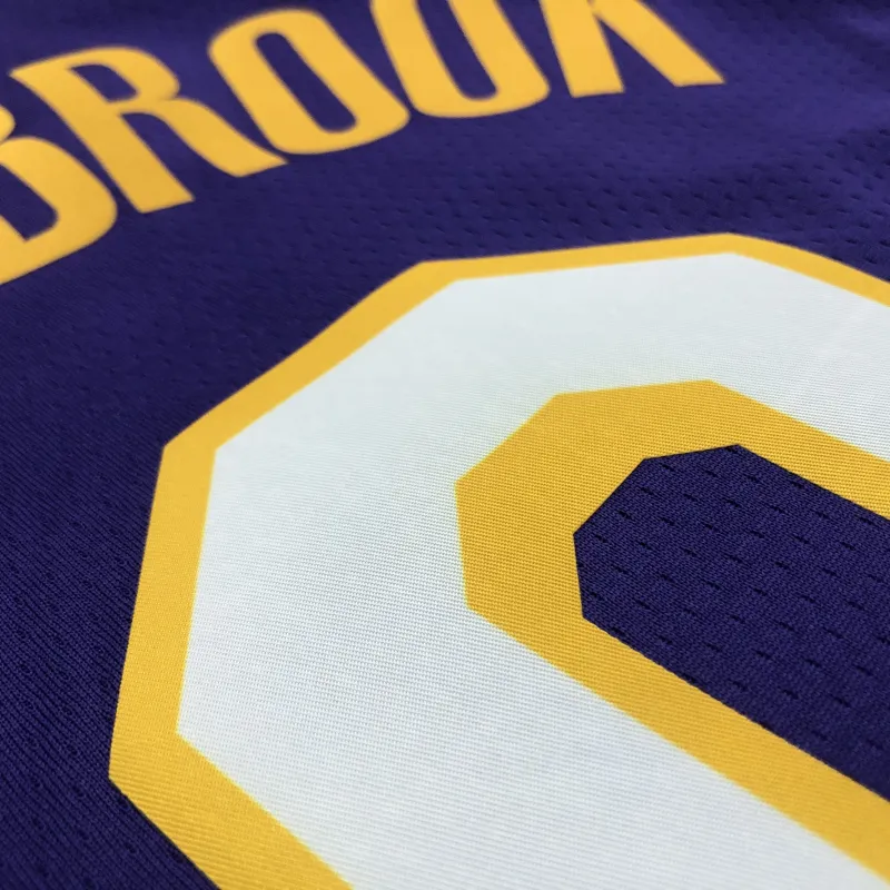 Los Angeles Lakers V-Neck Russell Westbrook #0 Purple Men’s Jersey