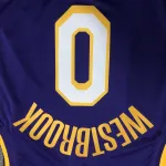 Los Angeles Lakers V-Neck Russell Westbrook #0 Purple Men’s Jersey